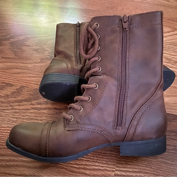 Mossimo Supply Co. Shoes - Mossimo Cassie Faux Leather Lace-Up & Zip Combat Boots